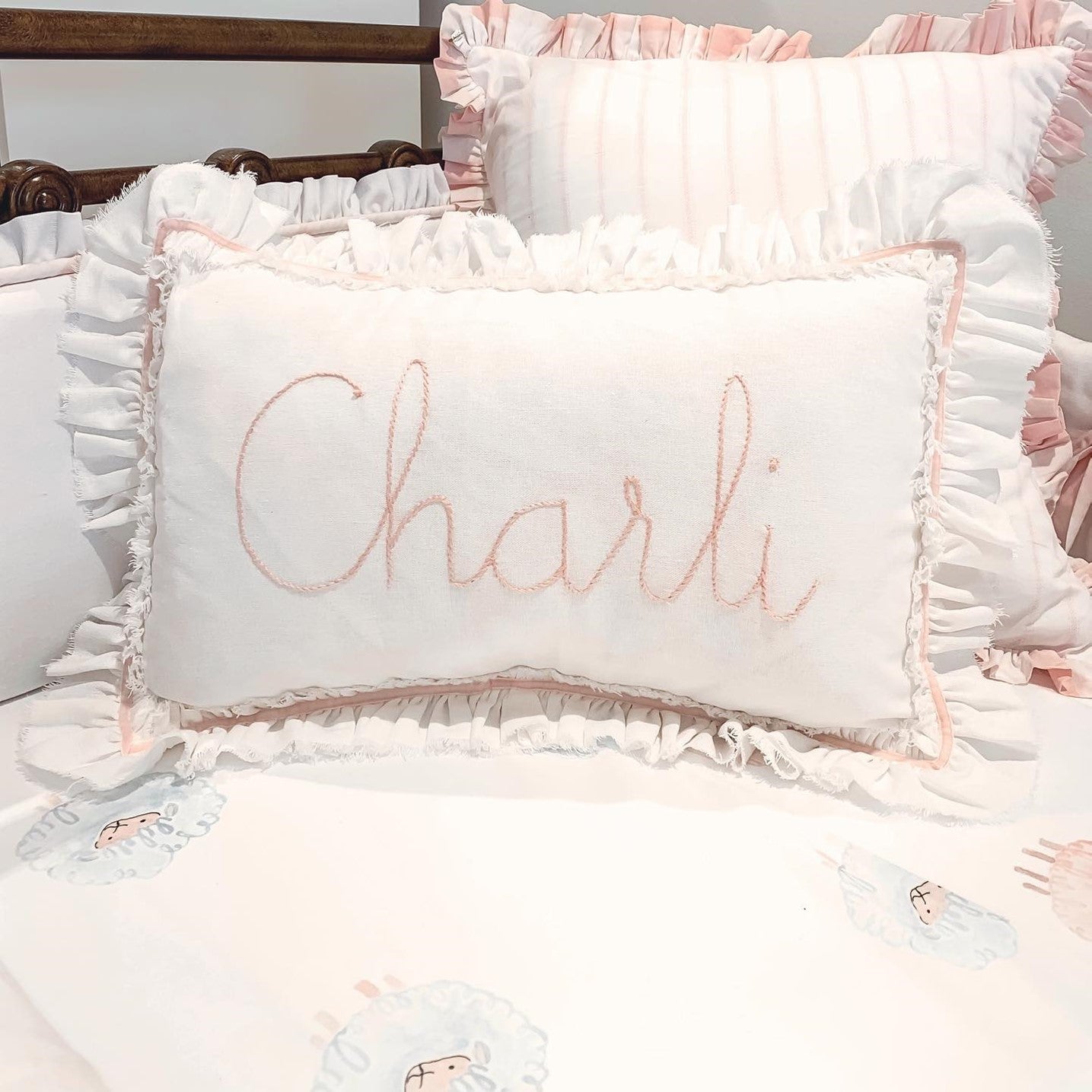 Embroidered sale name pillows