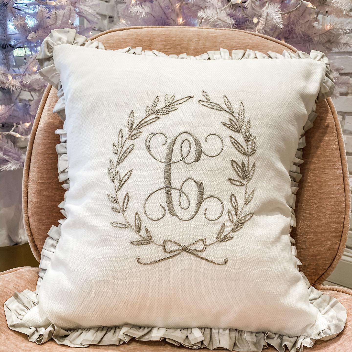 Embroidered monogram pillow outlet cases